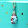 Pendant Necklaces Huitan Bling Multicolored Cubic Zirconia Necklace For Women Aesthetic Wedding Engagement Trendy Jewelry