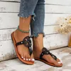Sandals Women's Flat Slippes Summer Plus Size Ladies Flip Flops Retro Open Toe Casual Slide Shoes For Women Outdoor Female Thong