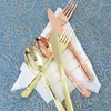 Dinnerware Sets 10Set Plastic Cutlery Set Rose Gold Disposable Knife Fork Spoon Western Forks Three Piece Kit Festive Tableware