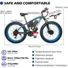 دراجة كهربائية 2000W Ebike للبالغين 55 كم/ساعة دراجة كهربائية مزدوجة محرك كهربائي جبل الدراجة الدهون الإطارات الإطارات الإلكترونية 48V 22AH البطارية