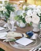 테이블 냅킨 4pcs 빈티지 꽃 블루 제이 버드 스퀘어 50cm 파티 웨딩 장식 천 주방 저녁 식사 냅킨