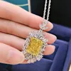 Luxury Topaz Diamond Pendant 100% Real 925 Sterling Silver Party Wedding Pendants Necklace For Women Bridal Engagement Jewelry