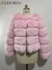 Womens Fur Faux Zadorin Manga Longa Casaco De Raposa Artificial Moda Inverno Grosso Roupas Quentes 231122