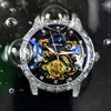 Zegarek na rękę Top Męski zegarek Automatyczny mechaniczna pusta butique powierzchnia skórzana wodoodporna Waterproof Clock Masculino