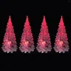 Décorations de Noël 4 pcs arbre artificiel brillant ornement de bureau créatif fête de Noël minuscule table blanche paresseux