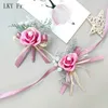 その他のファッションアクセサリーlky fr boutonniere pins白い結婚式のコサージュブレスメイドメンズスーツボタンホールアクセサリーブローチフラワーズ人工J230422