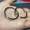 Hoop kolczyki srebrny kolor kobiety mężczyźni dziewczęta lekkie kliknięcie czysty tytan niekończące się kolczyki hipoalergiczne 38 mm