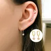 Orecchini a cerchio NBSAMENG 925 Sterling Silver Zircon Star Ear Ring Luce di lusso per le donne Ragazza Trendy Charm Jewelry Gift Drop