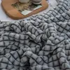 Blanket J Plaid for Beds Coral Fleece Blankets Gray Color Plaids Single/Queen/King Flannel Bedspreads Soft Warm Blankets for Bed 231122