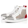 10a Top Qualität Kleid Schuhe Outdoor Trainer Kalbsleder Gummi Flache High Heel Sneakers Strass Rote Böden Schuh Männer Frauen Luxurys Mode Diamant Niete mit Box