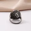 Cluster Rings Cute Spider Web Hollowed Out Styling Black Ring for Men and Women Punk Style Personlighet Hip Hop Accessories