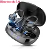 Fones de ouvido Bluetooth de TWS com microfones esportivo de ouvido LED LED Display Wireless Phoedphones HiFi Estéreo fones de ouvido à prova d'água