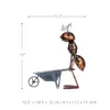 Dekoracje ogrodowe TooArts 13 -calowa rzeźba mrówek żelazna kreskówkowa mrówka z zdejmowanym obadem ogrodem lub dekoracją biurka soczyste kwiat Trinket Storage 231122