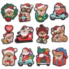 1-12 pçs pvc dos desenhos animados croces jibz fivela feliz natal presente copo trenó carro motocicleta sorte cão buraco sapatos ornamentos acessórios