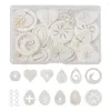 Charms 1Box Natural Freshwater Shell Pendants Teardrop Heart Ring Flat Round Charm för DIY Handgjorda smycken som tillverkar halsbandstillbehör