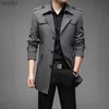 Herrgravrockar Spring Autumn Long Trench Men mode Business Casual Windbreaker Coat Mens Solid Single Breasted Trench Ytterkläder Plus Size 8xll231123