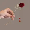 Gioielli per capelli da sposa Nappe delicate Forcine in lega di fiori di rosa per le donne Ragazze Fascino Clip retrò Accessori da donna Regali 231122