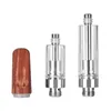 Cartuchos Vape de madeira 0,5ml 0,8ml 1,0ml Atomizadores de tanque de vidro vazio 510 Thread Vaporizador de óleo grosso TH205 Dicas de madeira Carrinhos de vapor de bobina de cerâmica