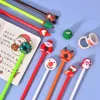 Żelowe długopisy 50pcs/Lot Cute Christmas Gel Pen 0,5 mm czarny atrament Kawaii Choinka Santa Gift Box Netural Pens School School Office 231122