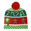 16 estilos Led Navidad Halloween sombreros tejidos gorros niños bebé mamá 20*21 cm gorros de abrigo de invierno calabaza muñecos de nieve gorros de ganchillo