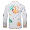 5 Мужских повседневных рубашек Роскошное цветочное принт для мужского осеннего длинного рукава Slim Asual Рубашка Бизнес Социальные формальные платья Tops Tops Street Party Tux#202