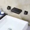 Banyo lavabo muslukları vidric küvet musluk şelale spout küvet miktarı musluk yağı ovulmuş bronz çift düğmeler duvar monte soğuk