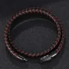 Charme Bracelets Vintage Hommes Femmes Bijoux Noir Marron Multicouche Tressé Bracelet En Cuir En Acier Inoxydable Boucle De Mode Bracelet Cadeau SP04