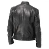 Vestes pour hommes manteau hommes Moto vêtements d'extérieur rétro cavalier coupe ajustée printemps col montant élégant hiver Biker manteaux Zip marque