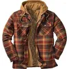 남성 스웨터 플란넬 셔츠 재킷 제거 가능한 후드 격자 무늬 퀼트 늘어선 야외 겨울 코트 두꺼운 까마귀 아웃복 남자 양털 셔츠