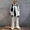 S roupas estilo haruku gótico branco carga com corrente hippie punk calças largas y k calças de menina quente oversize
