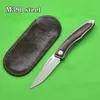 Ny ankomst A1896 EDC Pocket Folding Knife M390/Damascus Steel Blade Titanium Alloy/Snakewood Handle Small Gift Knives With Leather Mantel
