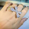 Cluster Ringe 2023 Fashion Big Bow Weiß Zirkon Ring Damen 925 Stempel Hochzeit Jahrestag Schmuck Geschenk