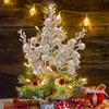 Fiori decorativi 10 pezzi steli di bacche artificiali glitter ramo falso per decorazioni ghirlande albero di Natale simulazione fiocco di neve