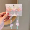 Accessori per capelli Fermagli per fiori Gioielli Presa stabile Clip accoppiata con frange Copricapo per costume cosplay cinese di Hanfu