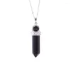 Pendant Necklaces Natural Stone Crystal Quartz Beads Hexagonal Pendulum Reiki Healing Stones Lapis Lazuli Opal Amulet Necklace