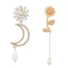 Dangle Earrings Find Me 2023 Asymmetric Drop For Women Alloy Sunflower Rhinestone Moon Fashion Jewelry Accessories