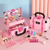 New Kids Makeup Cosmetics Playing Box Princess Makeup Girl Toy Play Set Lipstick Eye Shadow Safety Nontoxic Toys Kit for Girl