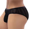 Ropa interior transparente y sexi para hombre, Tanga transparente, Tanga, lencería de encaje convexo en U, Bikini erótico Sissy, Mini bragas en miniatura