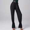 Stage Wear Pantaloni da ballo latino per donna Lanterna a vita alta Abiti standard nazionali moderni Chacha Rumba Practice DQL8181