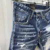 Jeans para hombres 2023 Hombres Splash Ink Scratched Ripped Shorts Hole Fashion Short Stretch DT091 #