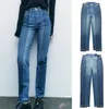 Women's Jeans COS LRIS spring women's casual asymmetrical decorative denim fabric midrise straight ankle jeans 9863058 230422