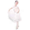 Palco desgaste rosa longo romântico ballet tutu profissional collant menina adulto traje realizando vestido para rok