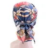 Berets Imitated Silk Fabric Headscarf Printed Turban Creative Chemotherapy (Dark Blue)