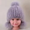 Chapéus Chapéus Chegada Chapéu de Inverno para Bebê Menina Menino Criança Caps de Real Mink Fur Cap com Grande Pompom Bola Moda Quente Tricô Headwear H30 231123