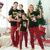 Passende Familienoutfits Frohe Weihnachten Passende Familienoutfits Kurzarmoberteil Lange Hosen 2-teiliger Anzug Mutter Vater Kinder Weihnachtspyjama-Set Loungewear 231123