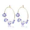 Stud Earrings Circle Hand Beaded Bohemia Weave Flower Twining Pearl Fashion Simplicity Alloy Ma'am Rice Bead
