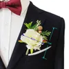 Inne akcesoria modowe lko fr Men ślub boutonniere białe róże sztuczne kwiaty brzezna bransoletka stanika stanika ślub guzika małżeństwo Br J230422