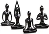 Abstrakt konst keramisk yoga poserar figur Porslin Lady Figure Statue Home Yoga Studio Decortion Craft Desktop Ornament