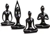 Abstract Arts Ceramic Yoga Poses Figurine Porcelain Yoga Women Figure Statue Yoga Studio Ornament For Home Decoration