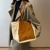 Sacs à provisions LEFTSIDE décontracté haute capacité sac à main pour femmes hiver grand tissu Shopper sac à provisions femme tissu épaule côté sac 231123